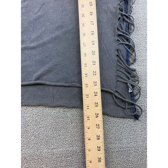 Forever 21 Women Large Gray AC/DC Graphic Fringe Cut-Out Tank Top - Picture 7 of 8